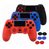 3pz Silicona Fundas Para Ps4 3 Controles Con 6pz Joystick