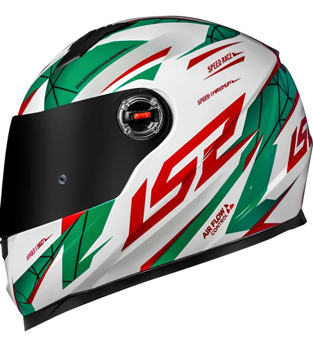 Capacete Ls2 Ff358 Tribal Fucsia Verde Passáro Olhos Ave