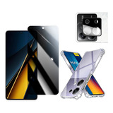 Kit Capa, Película Privacidade E Pl Câmera Para Poco X6 5g