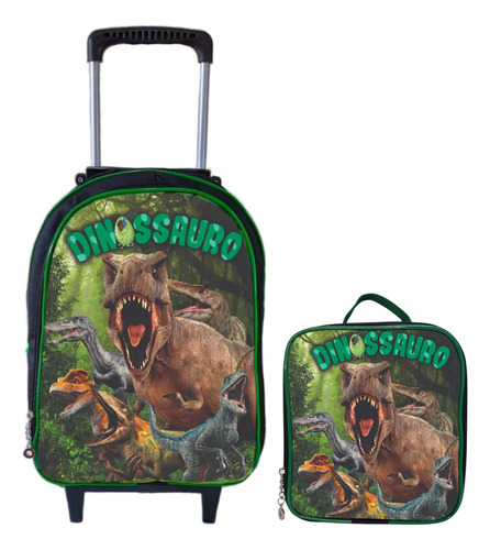 Mochila Rodinha Escolar Bolsa Infantil + Lancheira Térmica