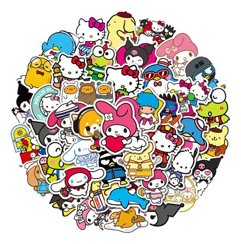 Set  Pegatinas Hello Kitty & Amigos Importado Kawai 100 U.