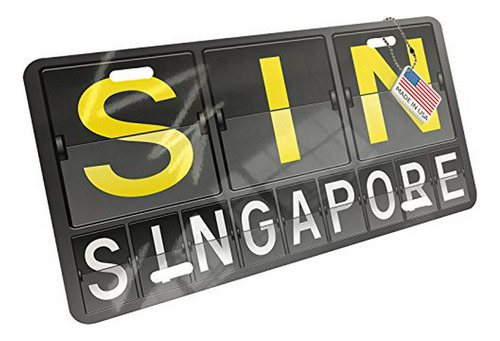 Neonblond Metal License Plate Sin Airport Code For Singapor