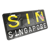 Neonblond Metal License Plate Sin Airport Code For Singapor