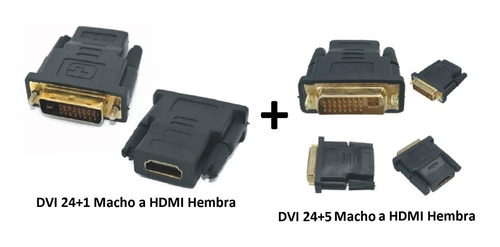 1 Adaptador Dvi-d 24+1 Macho A Hdmi Hembra + 1 Dvi-d 25+1