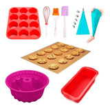 Kit Moldes Silicona Completo Apto Horno Cocina Manga Budiner