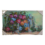 Quadro Tela Pintura Vaso Com Flores