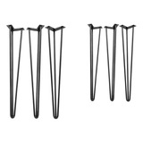 Kit 6 Pés Hairpin Legs Triplo 3 De 75cm + 3 De 60cm