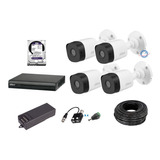 Kit 4 Camaras 5mp Dvr 4 Ch Wizsense Dahua Balun 2tb Purple