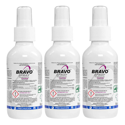 Paquete De 3 Bravo Spray Antipulgas 100 Ml | Envío gratis