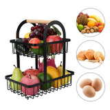 Organizador  Cesta De Frutas Y Verduras Dos Niveles Frutero