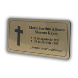 Placa Funeraria Para Urna/nicho 40x20cm Grab Personalizado