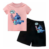 Playera Y Short De Niña Conjunt 2pz  Mod Stitch Ropa Verano