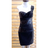 Vestido De Fiesta Corto Negro,  Importado T. Unico- Hermoso