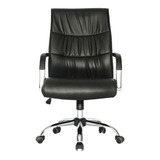 Silla Oficina Giratoria Reclinable Negra Escritorio Cuerina