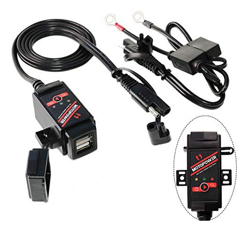 Motopower Mp0608 3.1amp Motocicleta Cargador Dual Usb Adapta