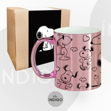 Mug Snoopy Cerámica Espejo  + Empaque Personalizado