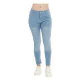 Vertiche Jeans Skinny Lavado Acido Y Botón Para Mujer