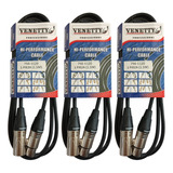 Set 3 Cables Microfono Xlr Canon De 1.5m Venetty 750-1120