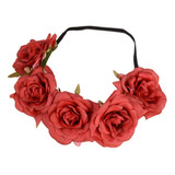 Diadema De Novia Con Forma De Rosa Para Mujer, Elástica, Con