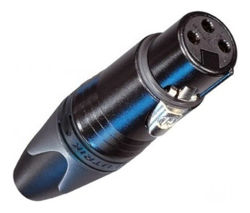 Conector Xlr Neutrik Hembra Nc3fxx 3 Polos Color Negro