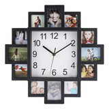 Reloj De Pared Con Marco De Fotos, Reloj De Pared De Plástic