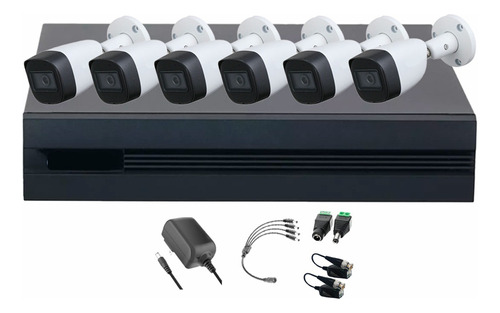 Dahua Kit De 6 Cámaras De Seguridad Metálicas Exterior Kitxvr5104hs4kli3-6csc 5 Mp Microfono Integrado Circuito Cerrado Facil Instalación Busqueda De Humanos Kitxvr5104hs4kli3 Cctv