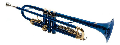 Trompeta Parquer Custom Si Bemol Metal Azul Con Estuche