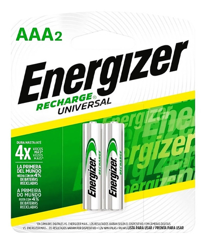 Pilas Recargables Energizer Aaa 700mah X2 Pilas