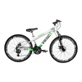 Mountain Bike Vikingx Tuff 25 Aro 26 13  21v Freios De Disco Mecânico Câmbios Shimano Tourney Tz31 Cor Branco/verde