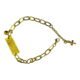 Pulseira Pai Nosso Elos Dourado Aço Inox 