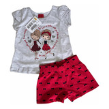 Conjunto Infantil Feminino Kyly Camiseta E Shorts Tam 1