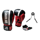 Guantes De Boxeo 12/14/16 Oz Poliuretano+bucal Pro+soga 3mts