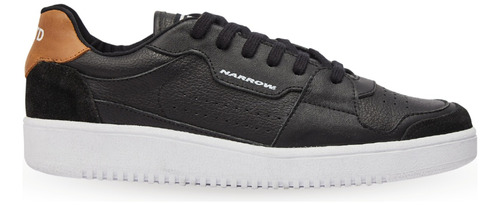 Zapatilla Urbana Cuero Vacuno Negra Hombre 1541 Narrow 