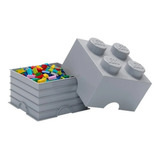 Lego Contenedor Canasto Apilable Organizador Storage Brick 4 Color Stone Grey