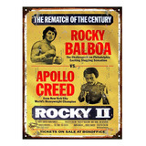 Cartel Chapa Publicidad Antigua Boxeo Rocky Vs Apollo L146