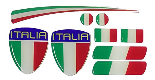 Kit Emblemas Bandeiras Itália Carro Moto Resinados Copa 2022