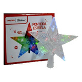 Ponteira Estrela 15cm Arvore Natal 10 Led 127v Pisca Color