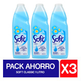 Soft Suavizante Líquido Classic 1lt Pack X3