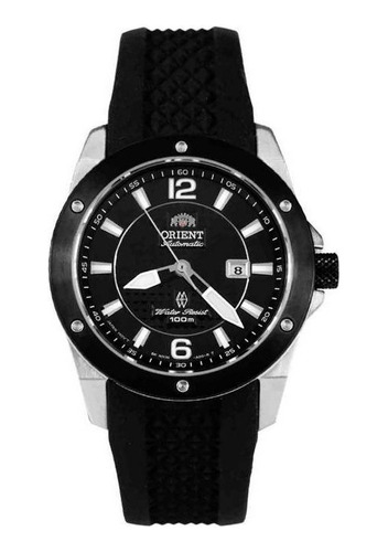 Reloj Orient Automatico Caucho Negro Fecha Mujer Fnr1h001b