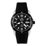 Reloj Orient Automatico Caucho Negro Fecha Mujer Fnr1h001b