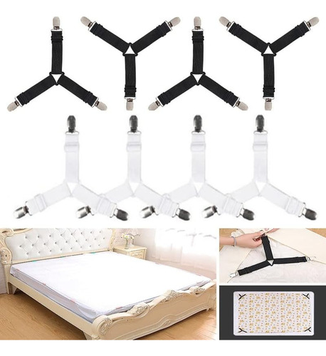 Correas De Sábana De Cama Ajustables Elástico 8 Pcs