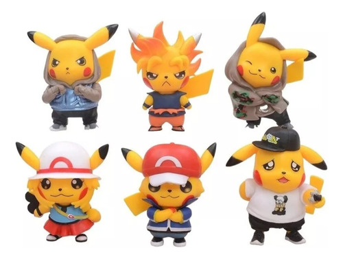 Set 6 Figuras Pikachu Cosplay 9cm 