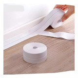 Sello Cinta Autoadhes Impermeable Antimoho Baño Cocina 3,2mt Color Blanco