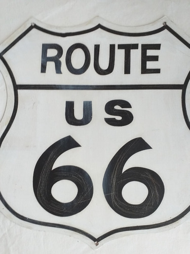 Ruta 66 Cartel Decorativo Route 66 Chapa 36 X 33 Cm Vintage 