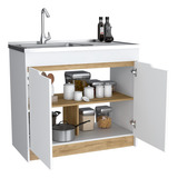 Mueble Inferior Cocina Soler 89x100 Rta Blanco Macadamia 