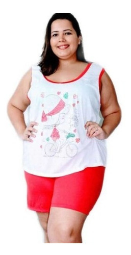 Kit 1 Baby Doll Feminino Malha Plus Size Extra Tm. 50-52-54 