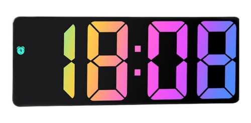 Relógio Digital De Mesa E Parede Led Colorido Data E Alarme