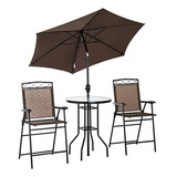 Juego De Comedor Exterior 4 Piezas Outsunny: Sillas Plegable