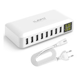 A Ue Plug 8 Portas Carregador Usb Inteligente 50w 8a Multi P