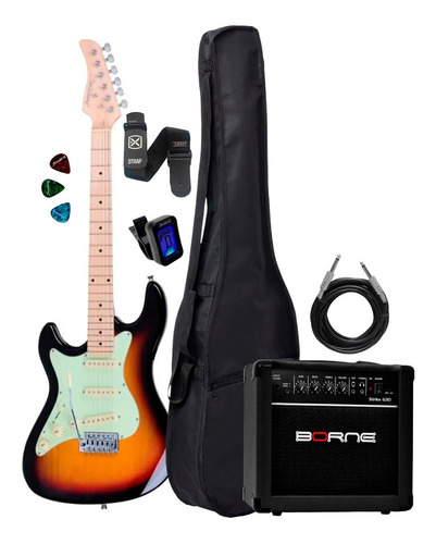 Guitarra Strinberg Sts100 Sb Canhoto + Kit Capa Cabo Full